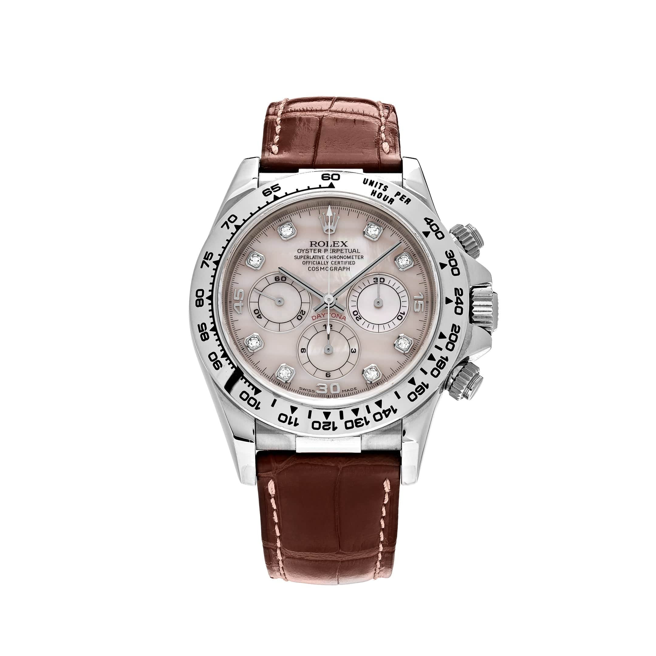 Rolex daytona mother clearance of pearl white gold