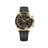 Thumbnail for Luxury Watch Rolex Daytona Yellow Gold Black Dial Rubber Strap 116518LN Wrist Aficionado