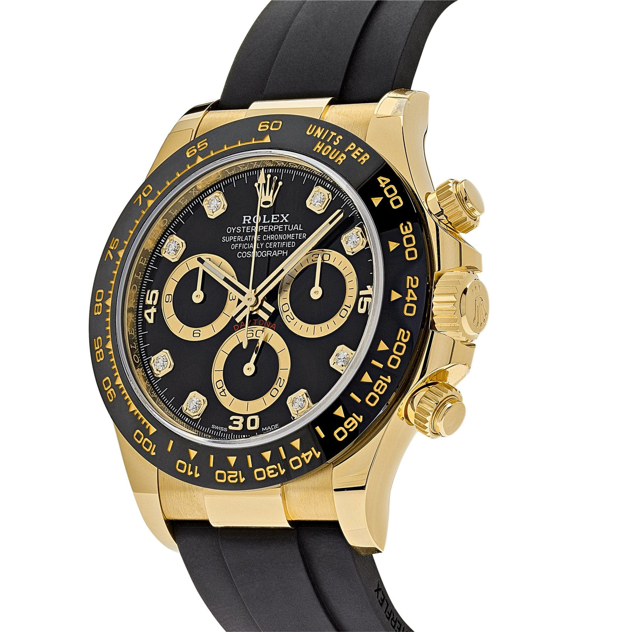 Luxury Watch Rolex Daytona Yellow Gold Black Diamond Dial 116518LN (2021) Wrist Aficionado