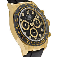 Thumbnail for Luxury Watch Rolex Daytona Yellow Gold Black Diamond Dial 116518LN (2021) Wrist Aficionado