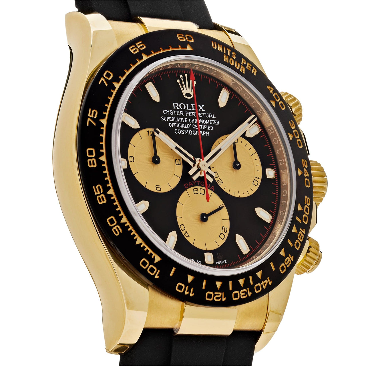 Luxury Watch Rolex Daytona Yellow Gold Black & Gold Paul Newman Dial 116518LN Wrist Aficionado