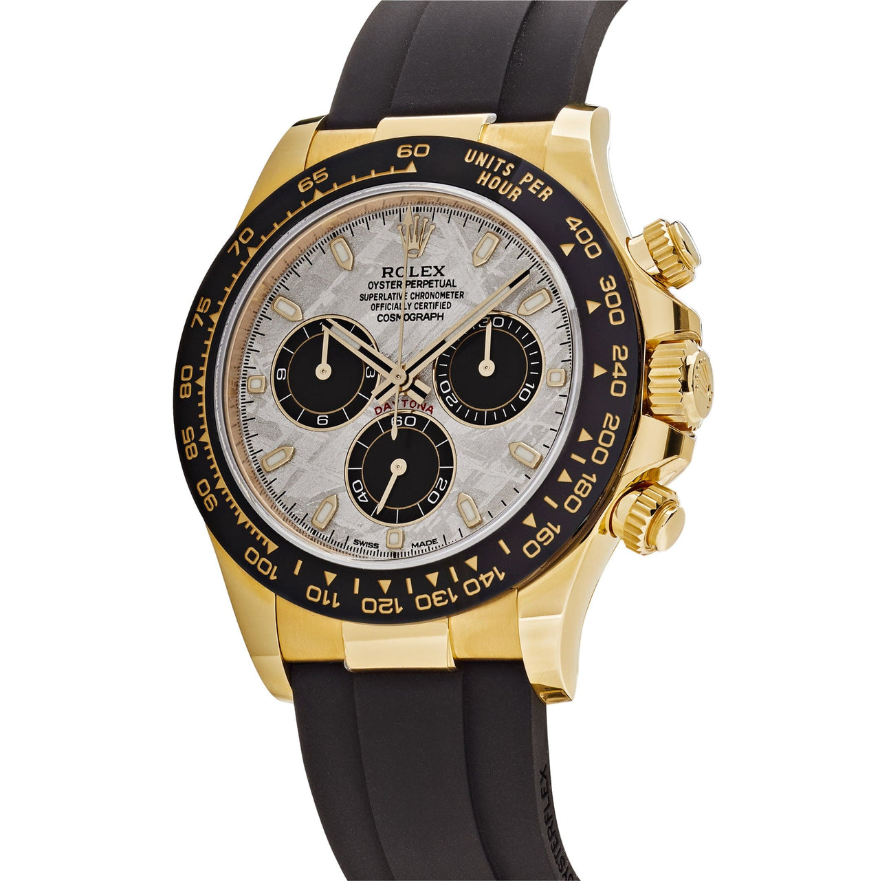 Luxury Watch Rolex Daytona Yellow Gold Meteorite & Black Dial 116518LN Wrist Aficionado