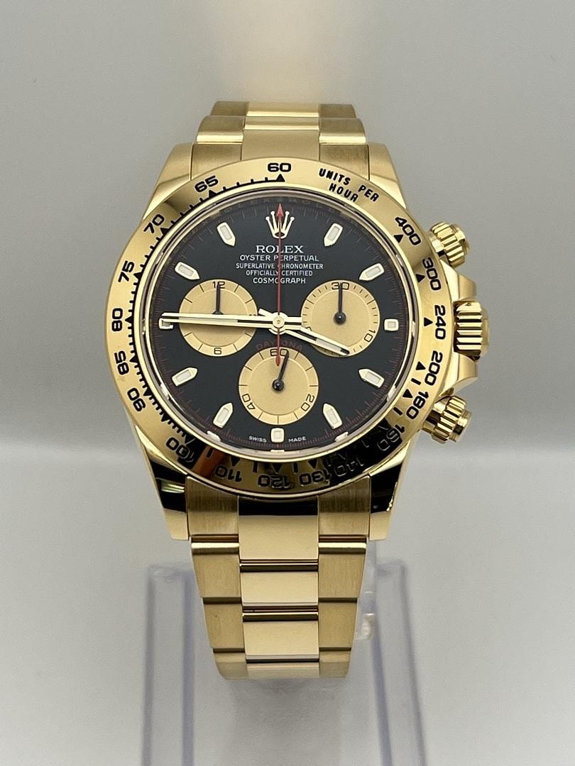 Luxury Watch Rolex Daytona Yellow Gold 'Paul Newman' Black & Gold Dial 116508 Wrist Aficionado