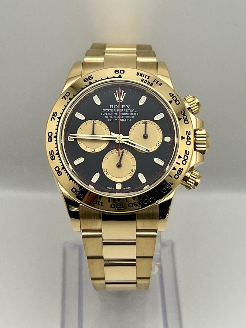 Luxury Watch Rolex Daytona Yellow Gold 'Paul Newman' Black & Gold Dial 116508 Wrist Aficionado