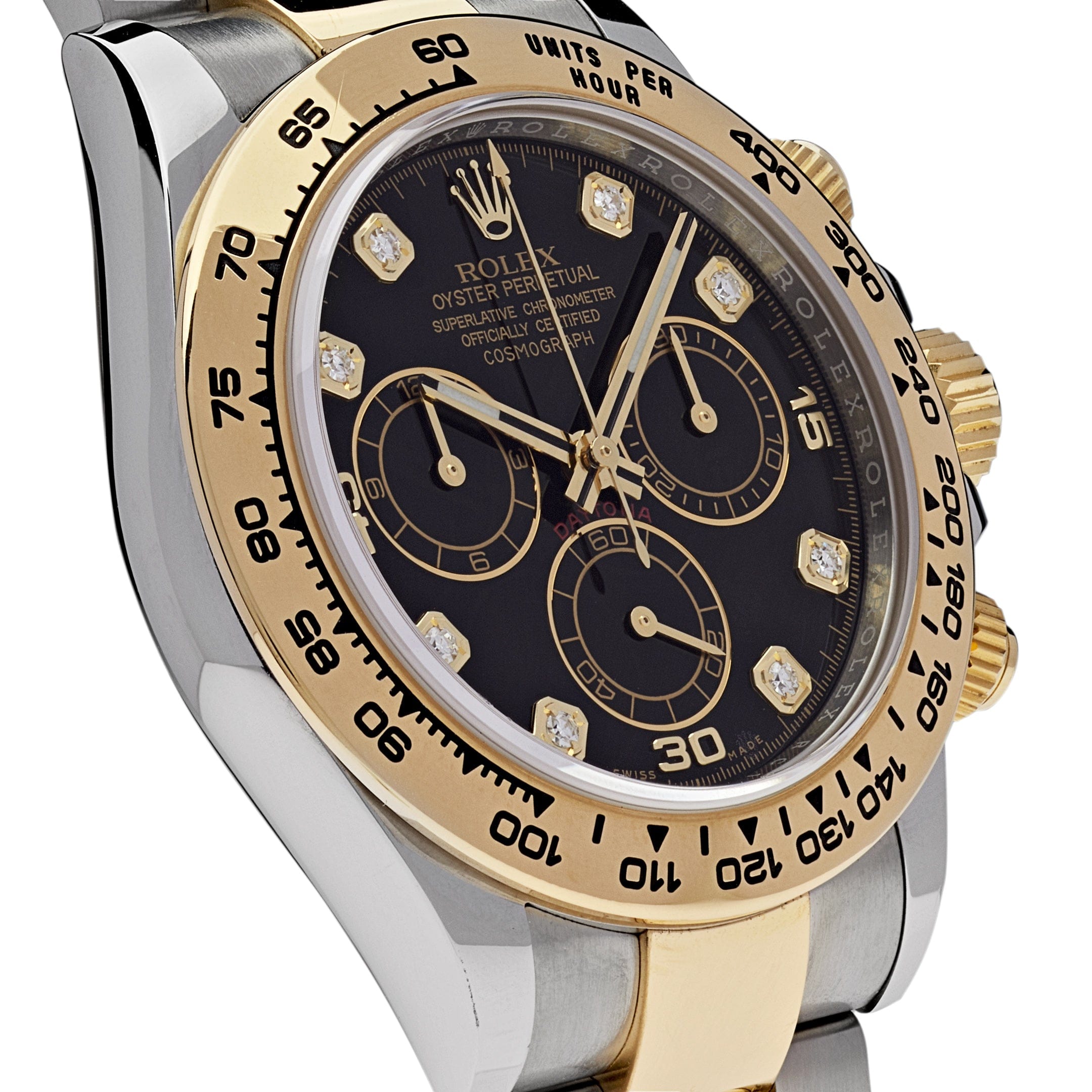 Rolex Daytona 116503 Yellow Gold Stainless Steel Black Diamond