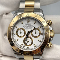 Thumbnail for Luxury Watch Rolex Daytona Yellow Gold & Stainless Steel White Dial 116523 Wrist Aficionado