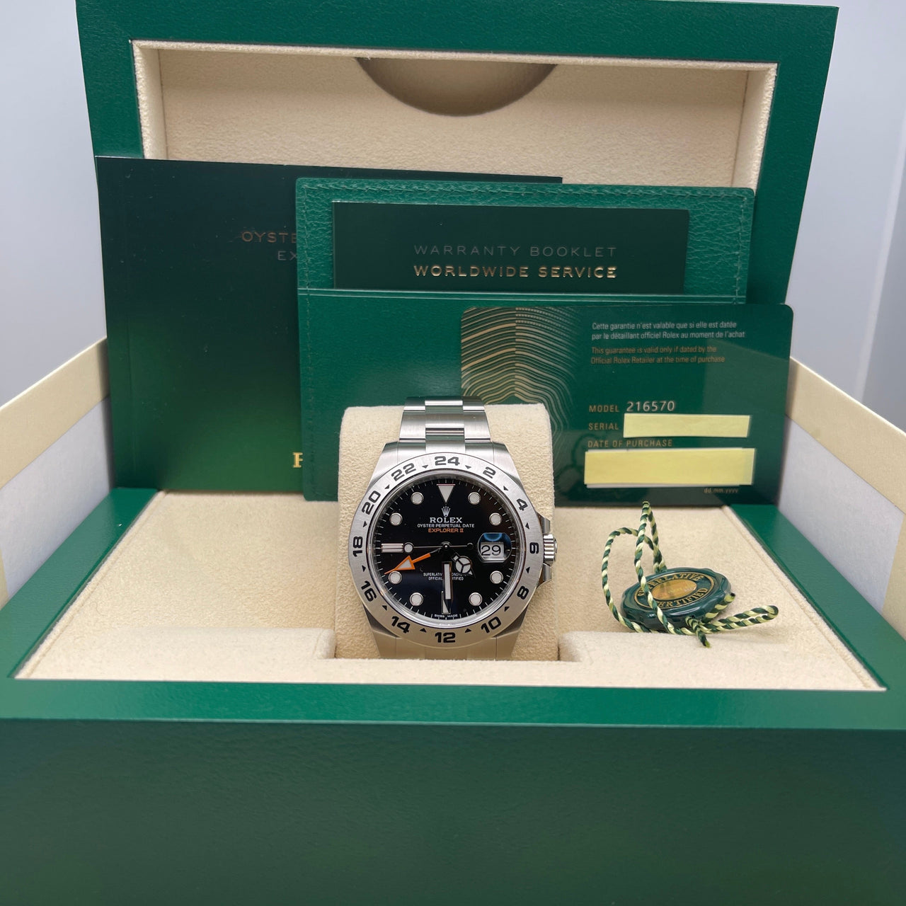 Luxury Watch Rolex Explorer II 42 Stainless Steel Black Dial 216570 Wrist Aficionado
