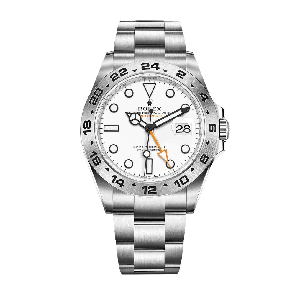 Luxury Watch Rolex Explorer II 42 Stainless Steel White Dial 226570 Wrist Aficionado