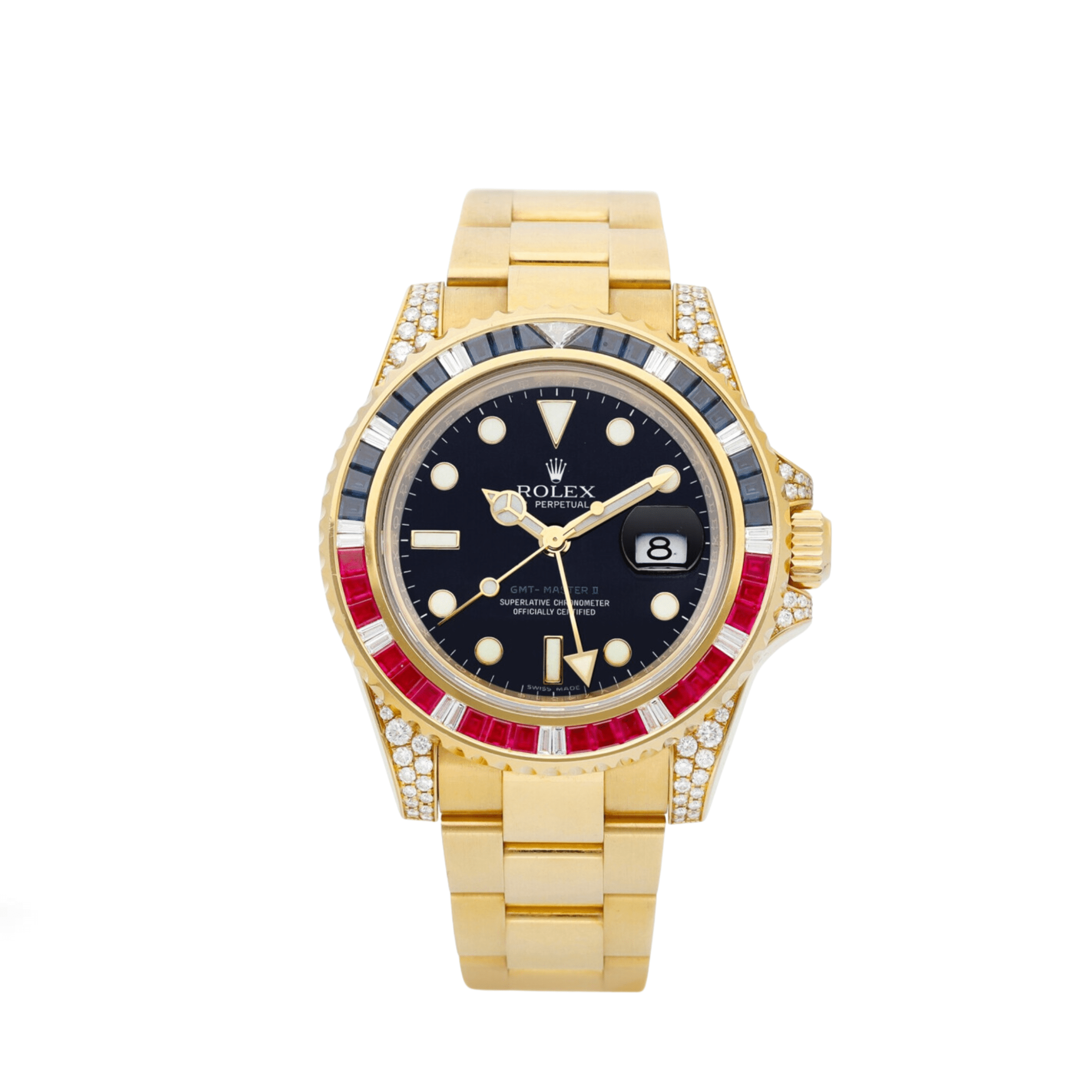 Rolex GMT-Master II 116758SARU Yellow Gold Black Dial