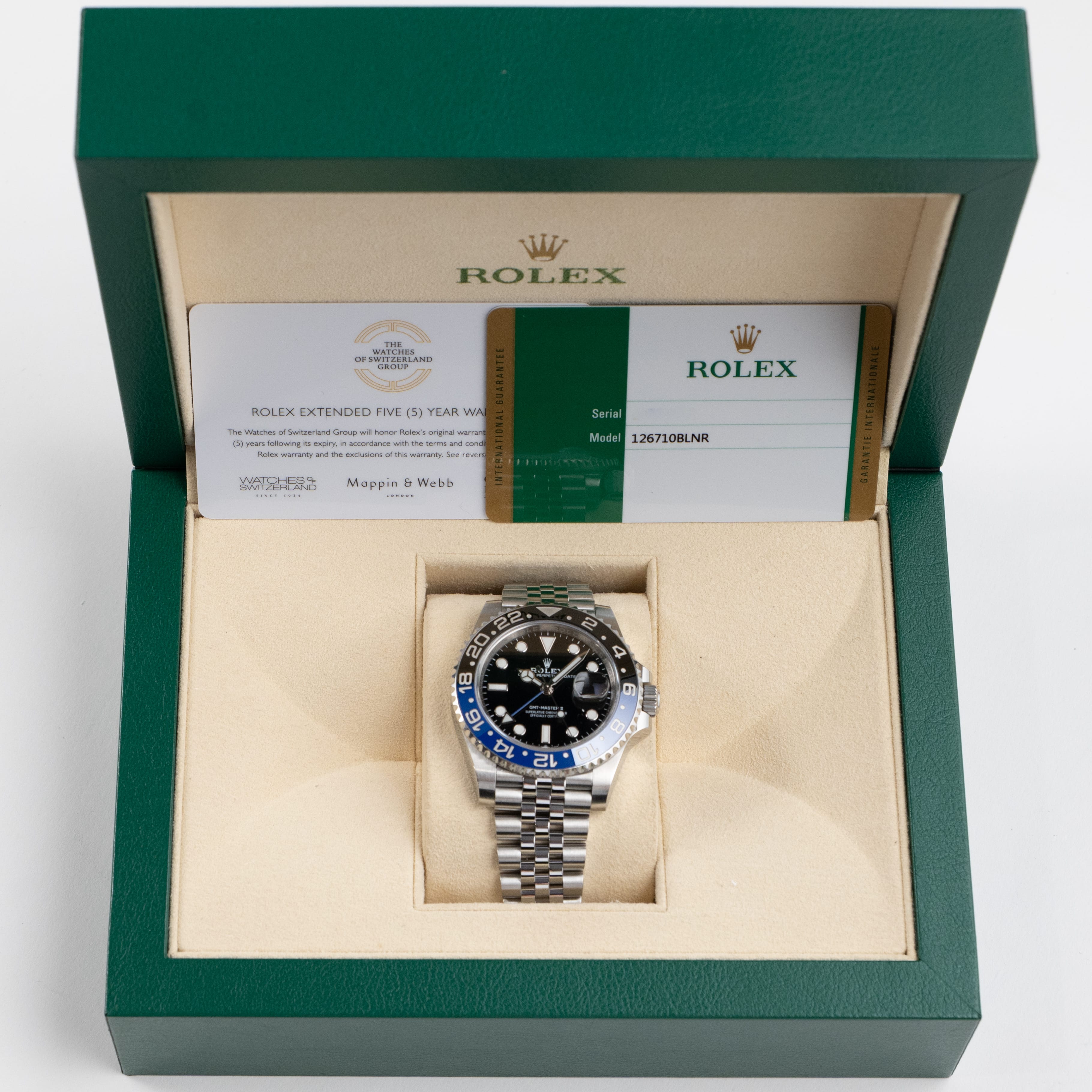 Rolex GMT-Master II 126710BLNR 'Batgirl' Stainless Steel Black Dial Jubilee (2019)