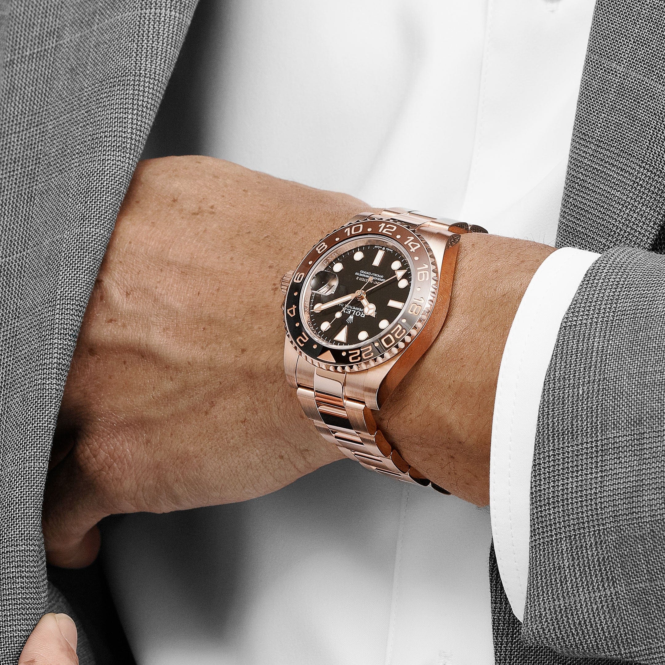 Rolex GMT-Master II 126715CHNR 'Root Beer' Rose Gold Black Dial
