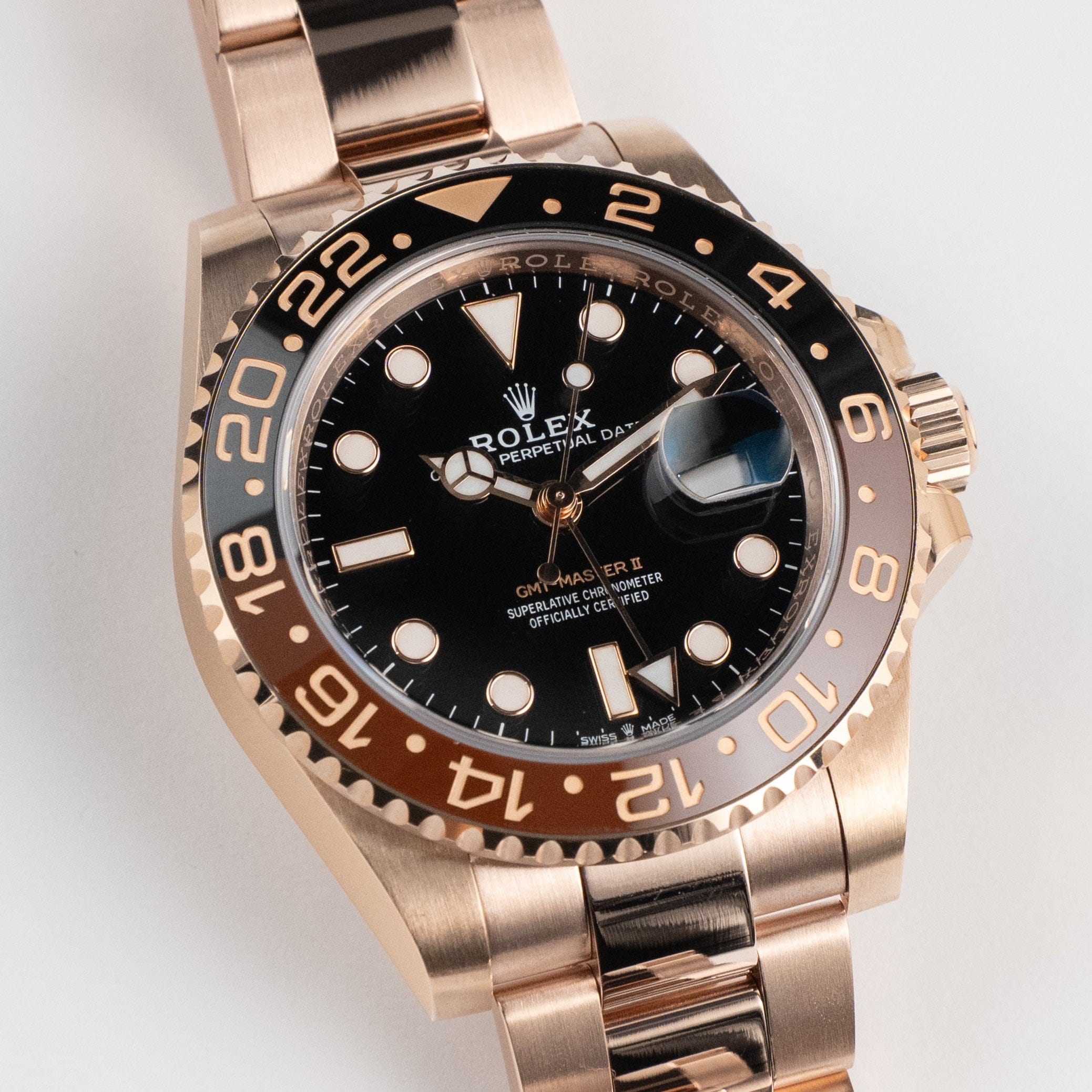 Rolex GMT-Master II 126715CHNR 'Root Beer' Rose Gold Black Dial (2021)