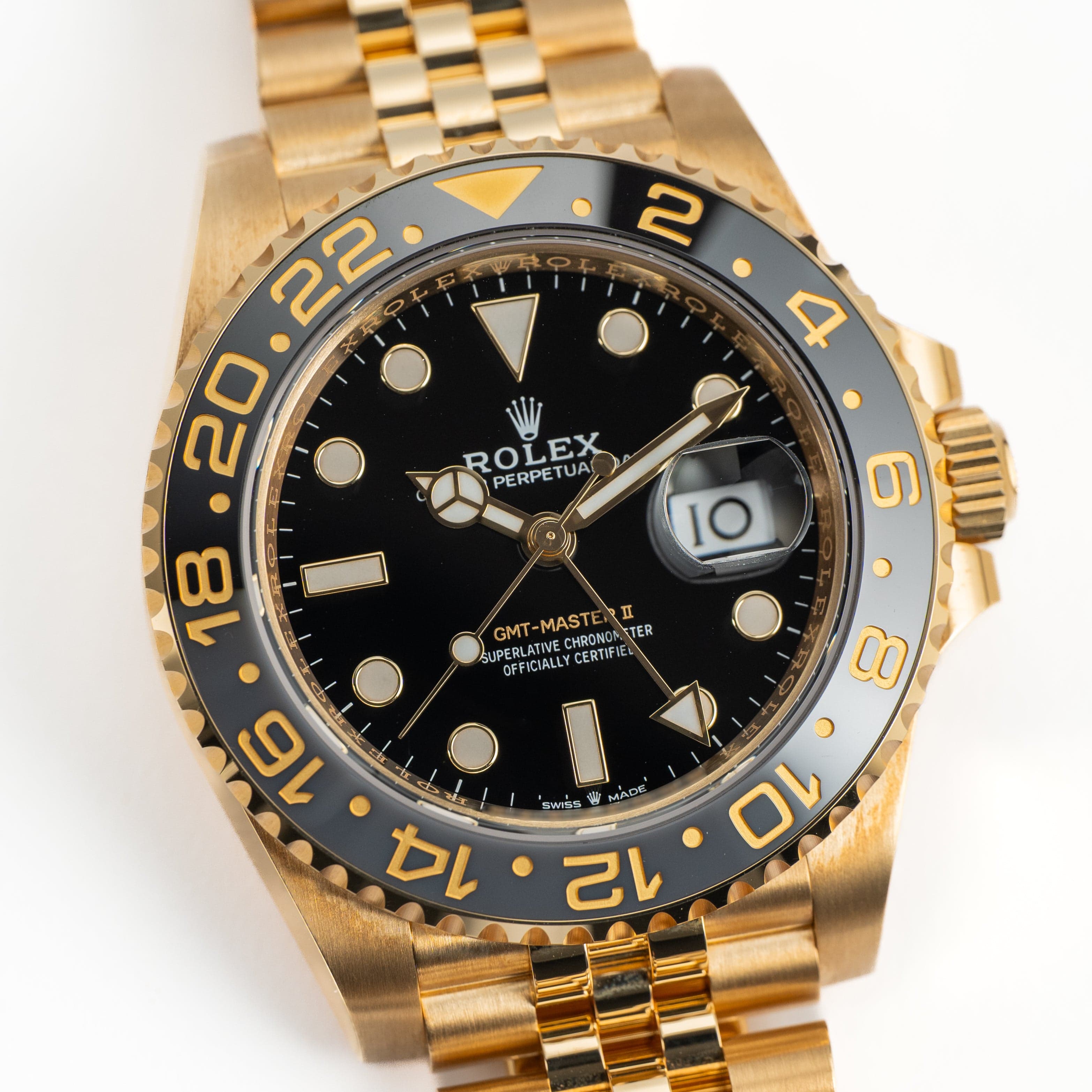 Rolex GMT-Master II 126718GRNR Yellow Gold Black Dial Jubilee (2025)
