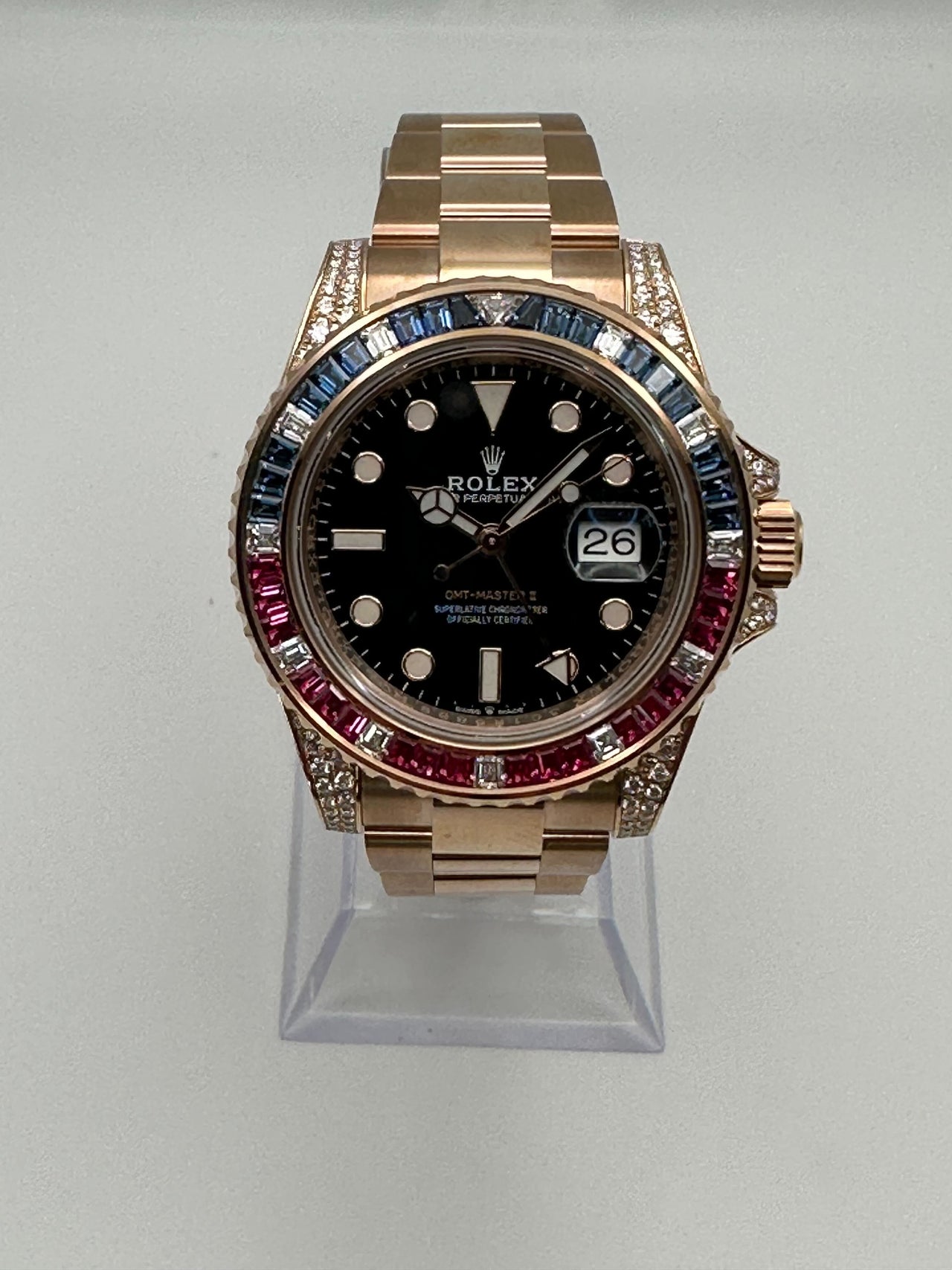 Watches Rolex GMT-Master II 1267555SARU 'SARU' Rose Gold Black Dial Diamond Bezel Wrist Aficionado