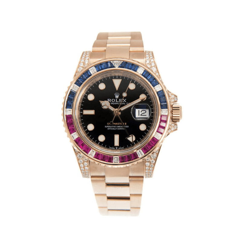 Watches Rolex GMT-Master II 1267555SARU 'SARU' Rose Gold Black Dial Diamond Bezel Wrist Aficionado