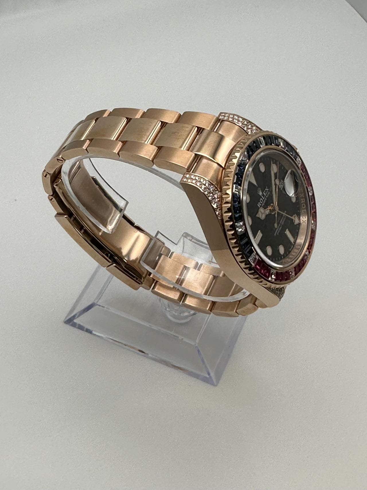 Rolex GMT-Master II 1267555SARU 'SARU' Rose Gold Black Dial Diamond Bezel