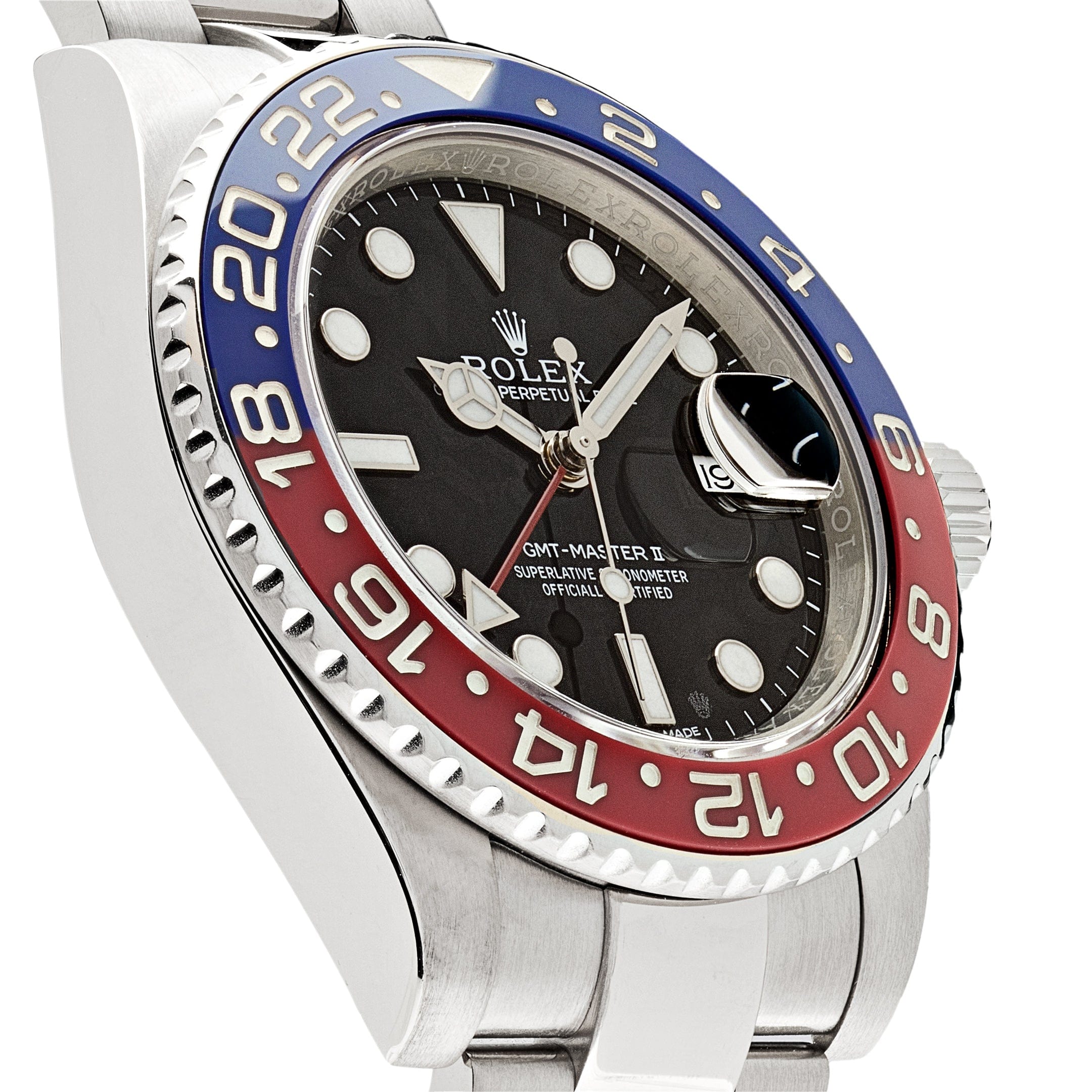 Rolex GMT-Master II Pepsi White Gold Black Dial 116719BLRO wrist aficionado