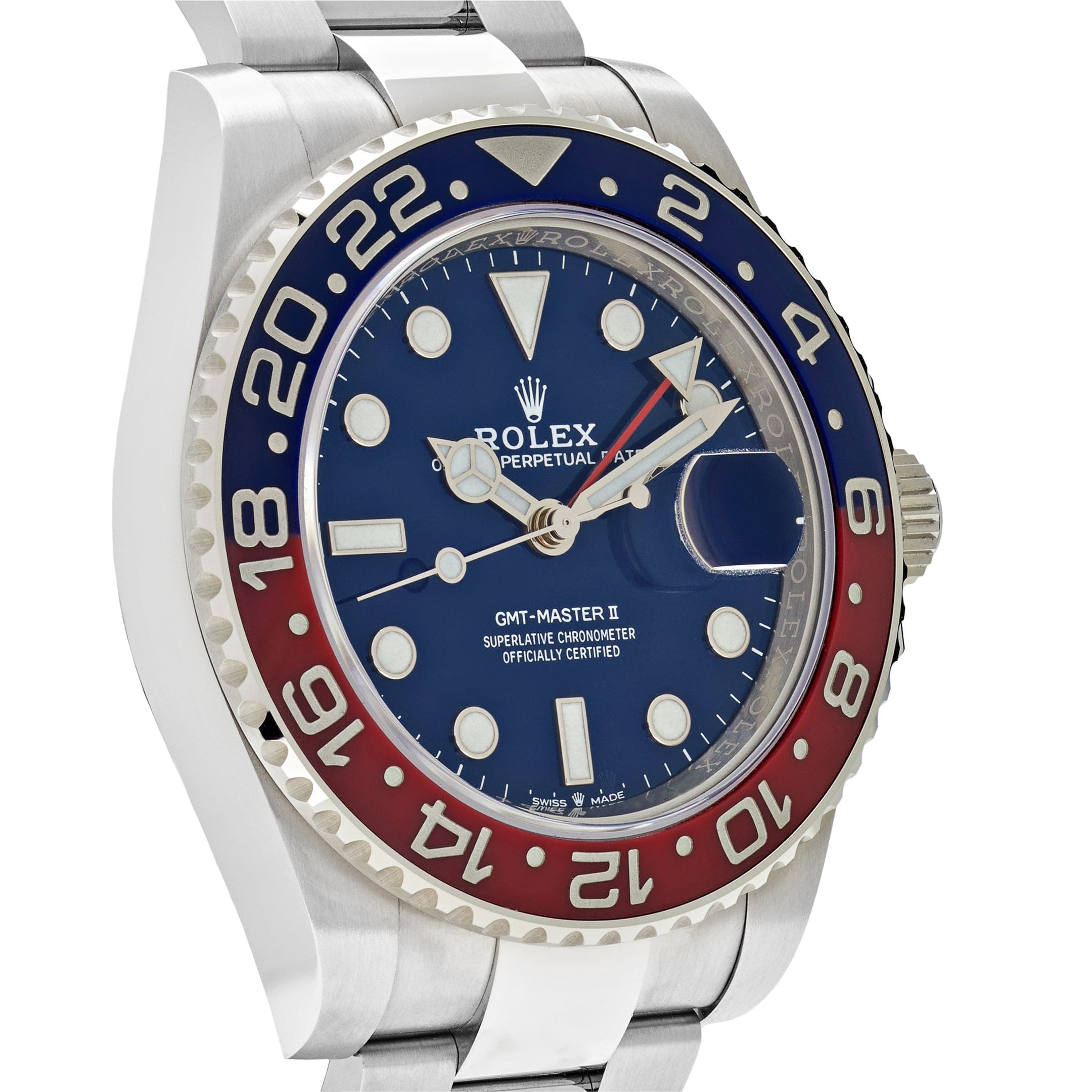 Rolex GMT-Master II Pepsi White Gold Blue Dial 126719BLRO wrist aficionado