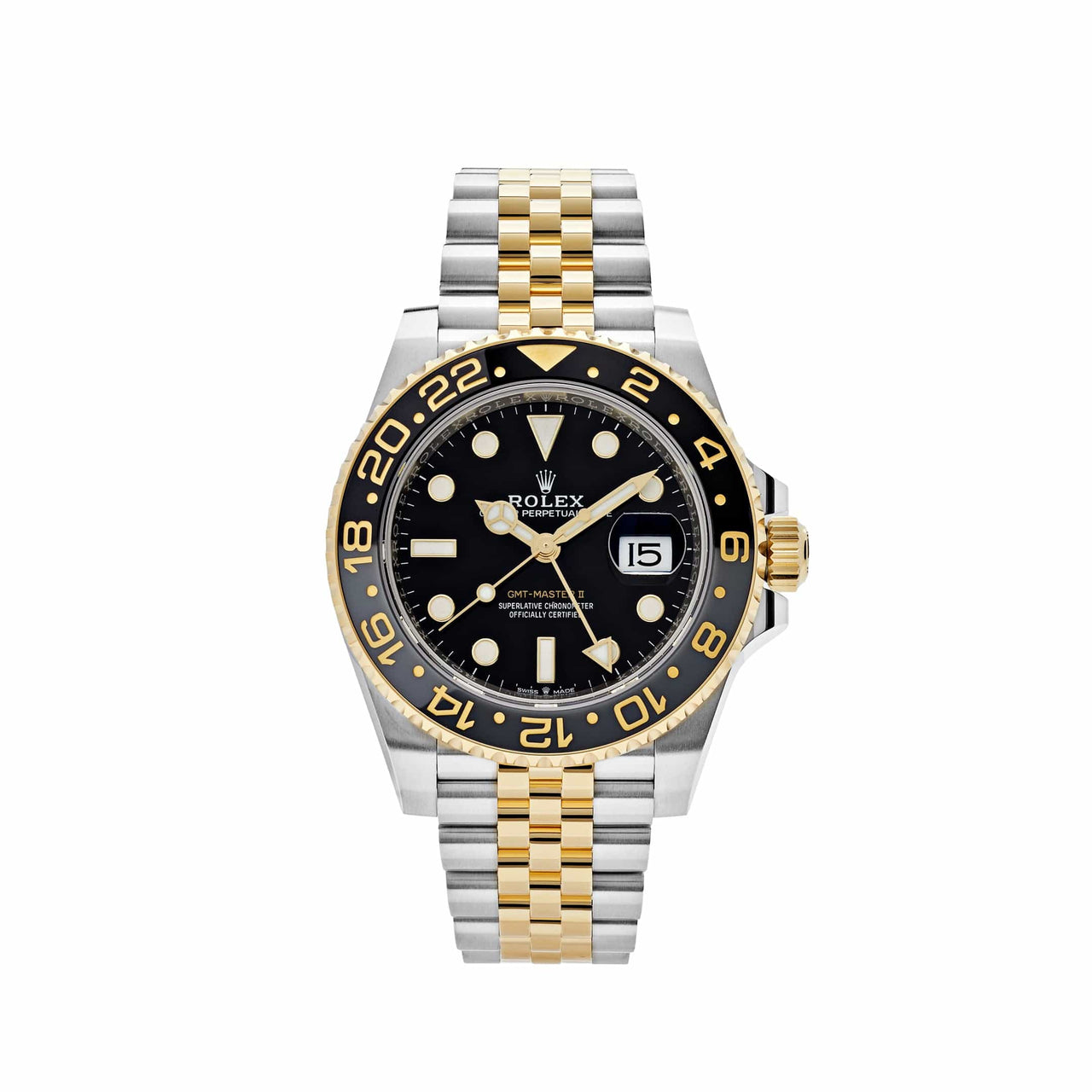 Rolex GMT-Master II Steel and Yellow Gold Black Dial Jubilee 126713GRNR Wrist Aficionado