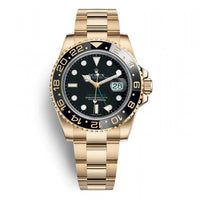 Thumbnail for Rolex GMT-Master II Yellow Gold Black Dial 116718LN wrist aficionado