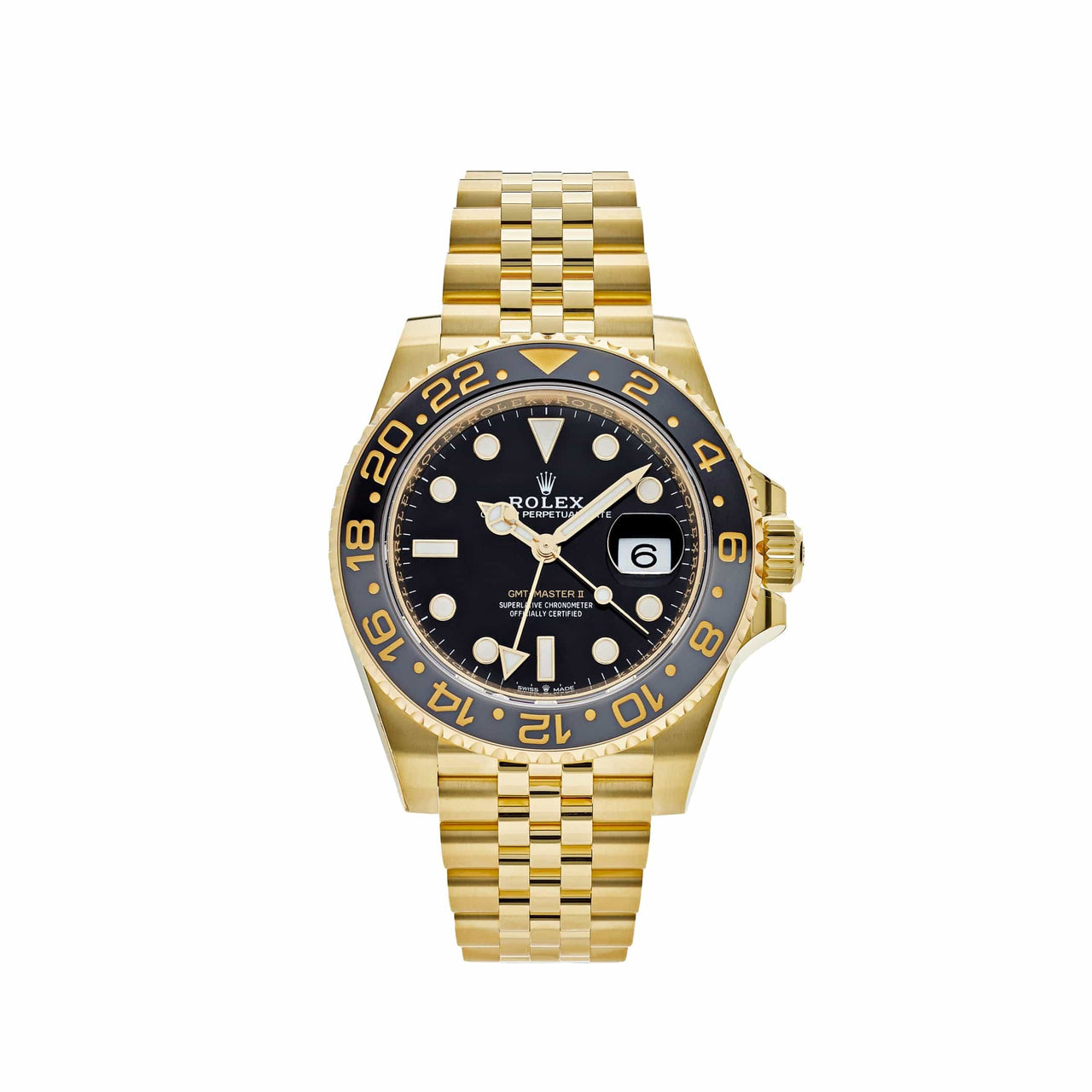 Rolex GMT-Master II Yellow Gold Black Dial Jubilee 126718GRNR Wrist Aficionado