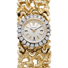 Rolex 'Ladies' Vintage Cocktail Watch 8300 Yellow Gold Champagne Dial Diamond Bezel Nugget Filigree Style Mesh Bracelet