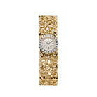 Rolex 'Ladies' Vintage Cocktail Watch 8300 Yellow Gold Champagne Dial Diamond Bezel Nugget Filigree Style Mesh Bracelet