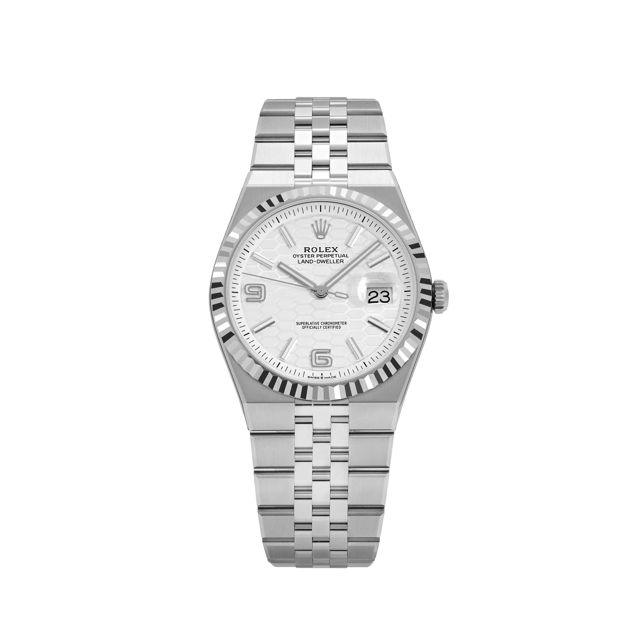 Rolex Land-Dweller 127334 Stainless Steel White Gold Intense White Dial (2025)