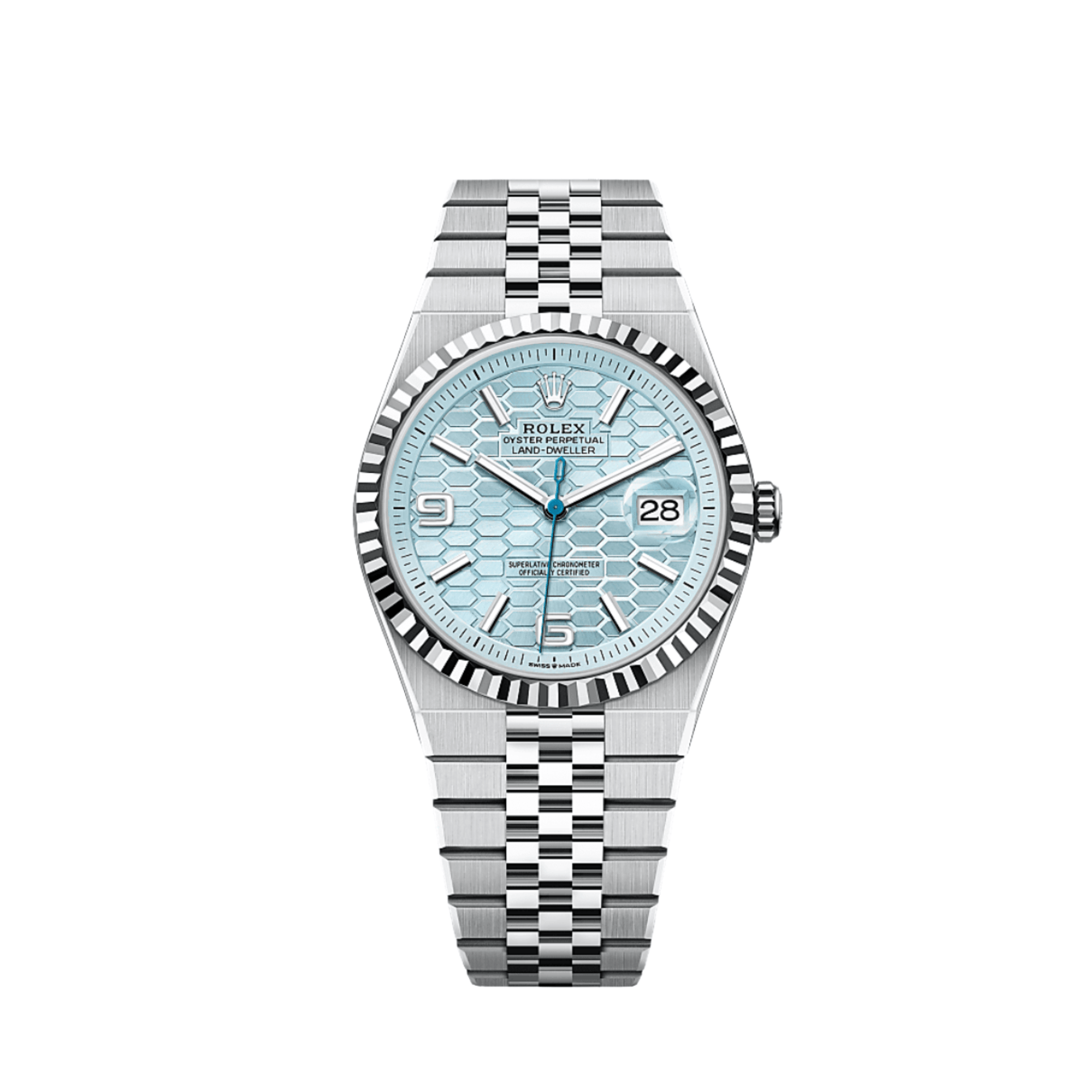 Rolex Land-Dweller 127336 Platinum Ice Blue Dial (2025) – Wrist