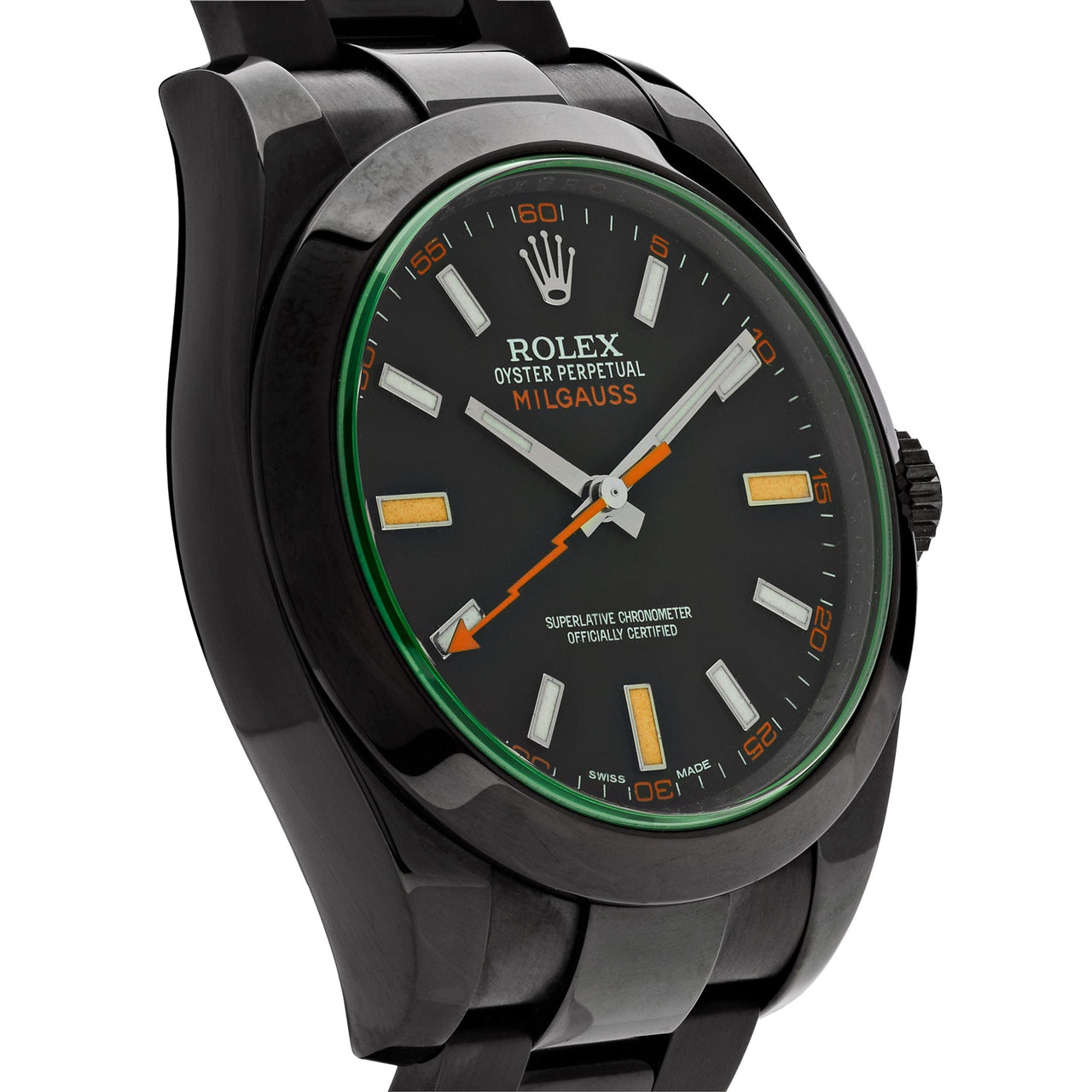 Rolex Milgauss Black PVD Coated Steel Black Dial 116400V Wrist Aficionado