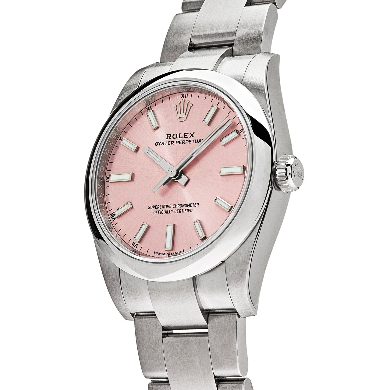 Luxury Watch Rolex Oyster Perpetual Ladies' Pink Dial 34mm 124200 Wrist Aficionado