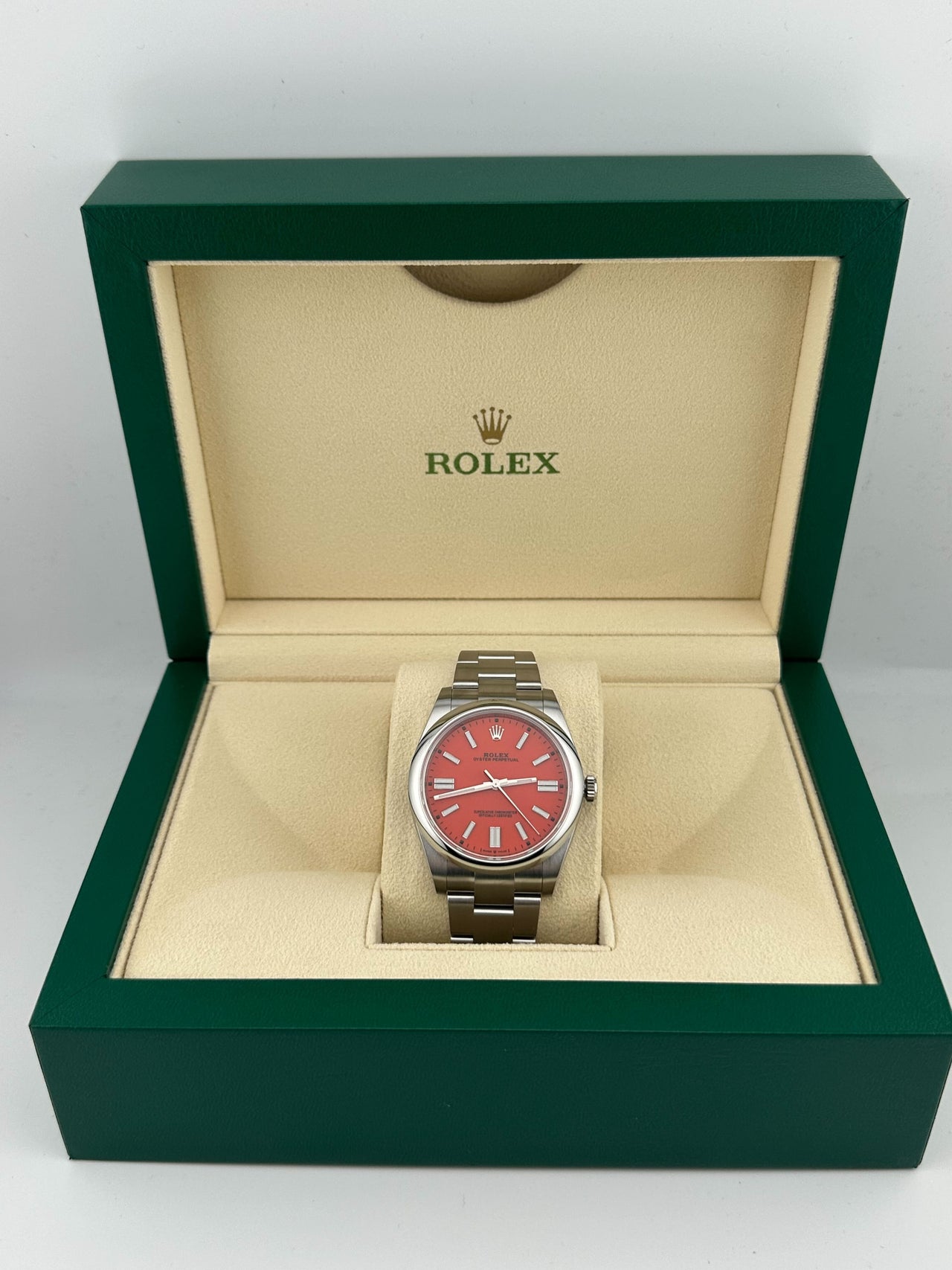 Rolex Oyster Perpetual 124300 Domed Bezel Red Dial (2021)