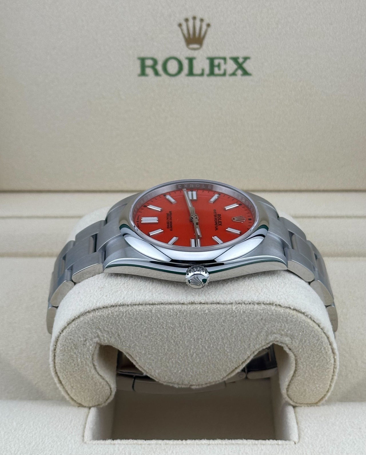 Rolex Oyster Perpetual 124300 Domed Bezel Red Dial (2021)