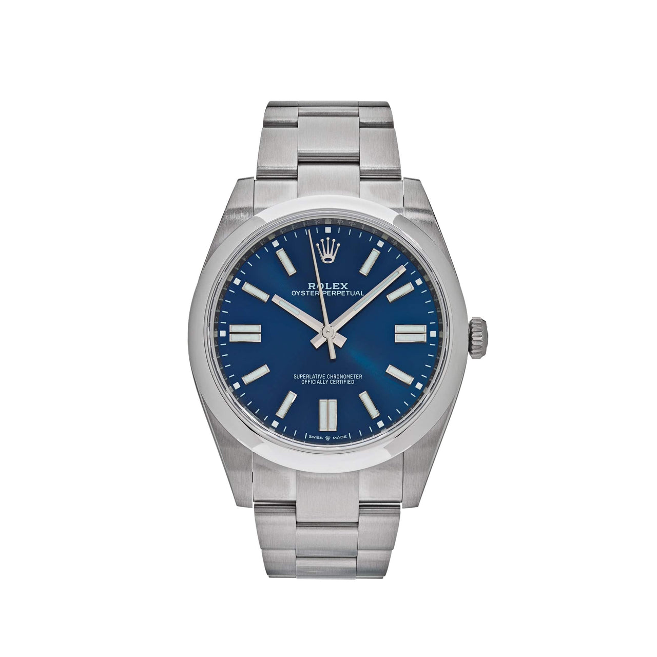 Luxury Watch Rolex Oyster Perpetual 41 Stainless Steel Blue Dial 124300 Wrist Aficionado