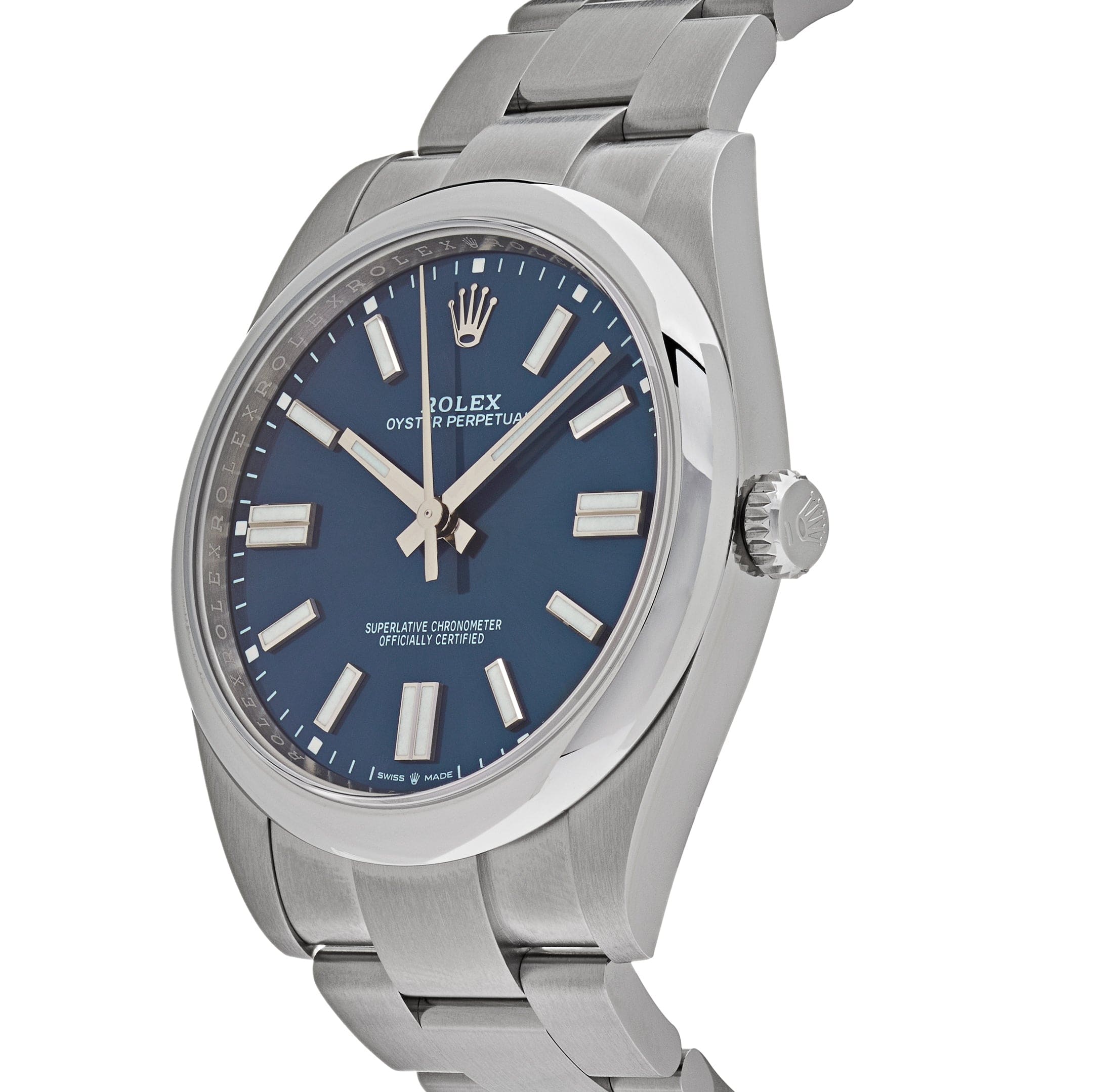 Luxury Watch Rolex Oyster Perpetual 41 Stainless Steel Blue Dial 124300 Wrist Aficionado