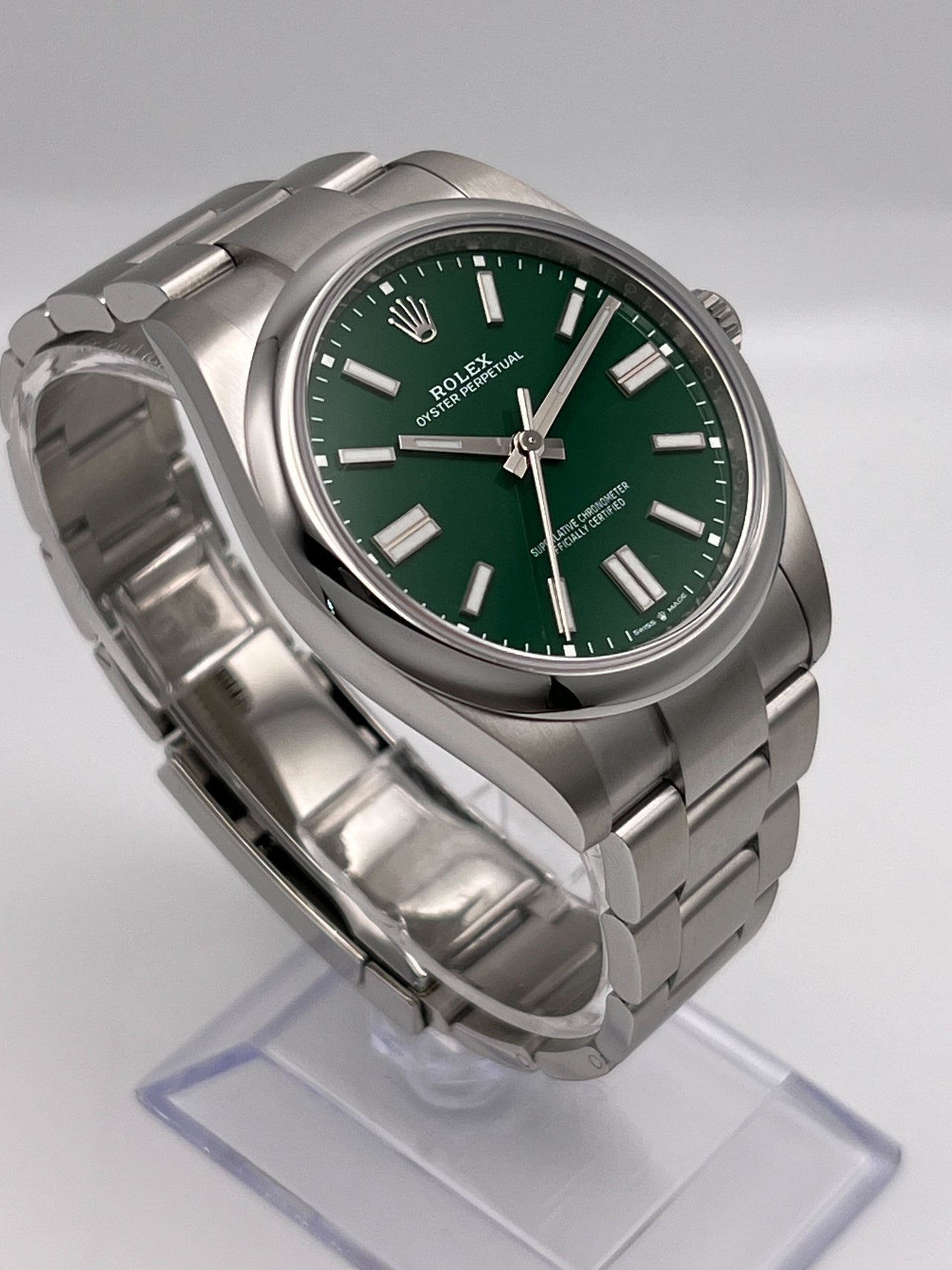 Rolex Oyster Perpetual 41 Green Dial 124300 Wrist Aficionado
