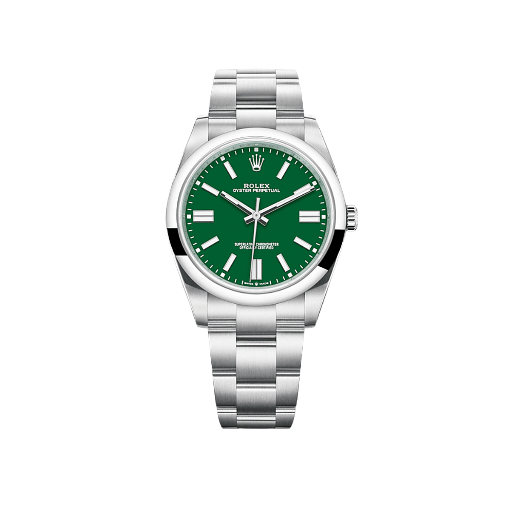 Rolex Oyster Perpetual 124300 Stainless Steel Green Dial Wrist