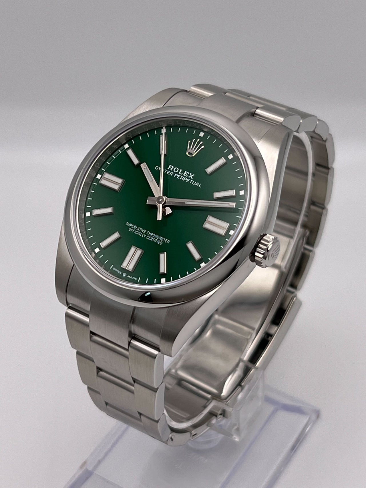 Rolex Oyster Perpetual 41 Green Dial 124300 Wrist Aficionado