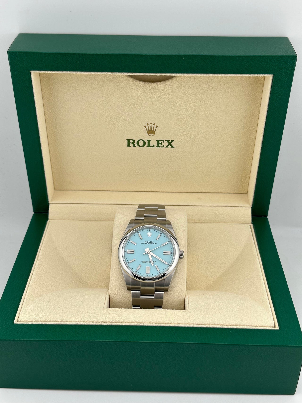 Rolex Oyster Perpetual 124300 Stainless Steel "Tiffany Blue" Turquoise Dial