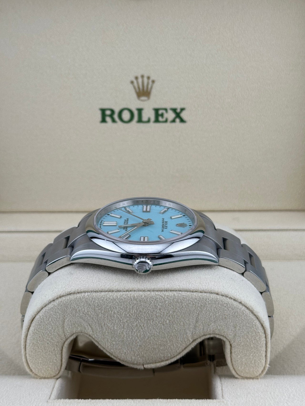 Rolex Oyster Perpetual 124300 Stainless Steel "Tiffany Blue" Turquoise Dial