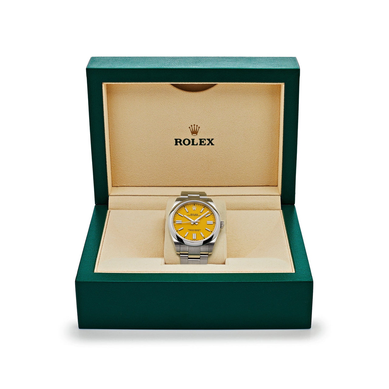 Rolex Oyster Perpetual 124300 Stainless Steel Yellow Dial