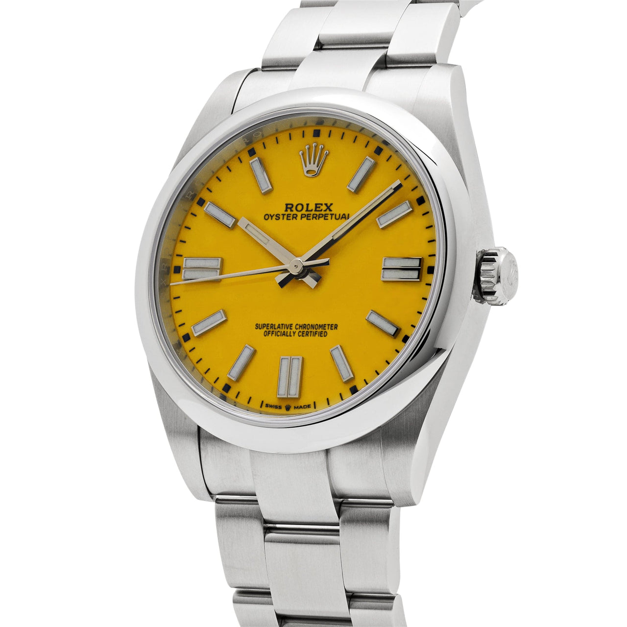 Rolex Oyster Perpetual 124300 Stainless Steel Yellow Dial