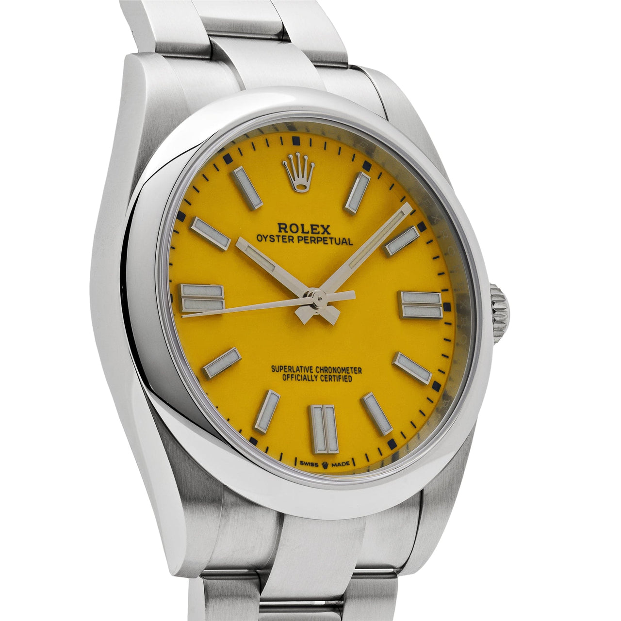 Rolex Oyster Perpetual 124300 Stainless Steel Yellow Dial