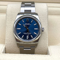 Thumbnail for Luxury Watch Rolex Oyster Perpetual 34 Blue Dial 124200 Wrist Aficionado