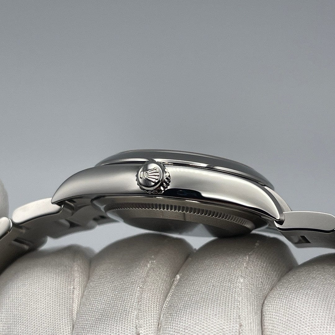 Luxury Watch Rolex Oyster Perpetual 34 Blue Dial 124200 Wrist Aficionado