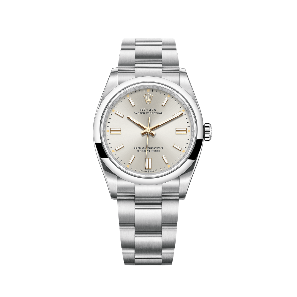 Luxury Watch Rolex Oyster Perpetual 36 Stainless Steel Silver Dial 126000 Wrist Aficionado