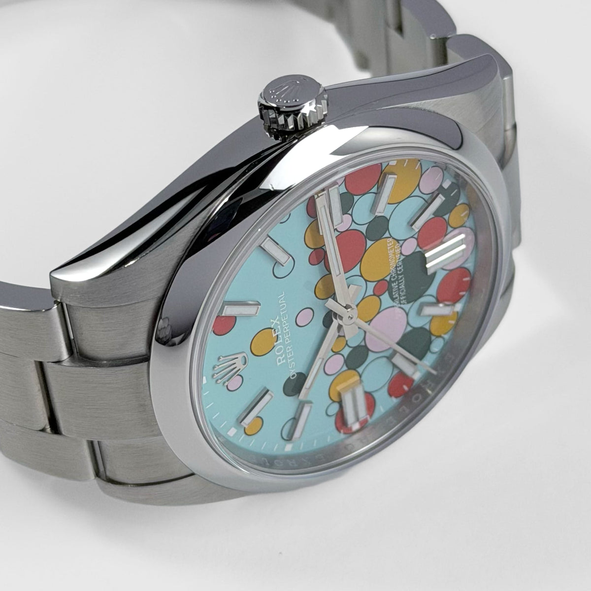 Rolex Oyster Perpetual 41 124300 Stainless Steel 'Celebration Motif' Dial (2024)