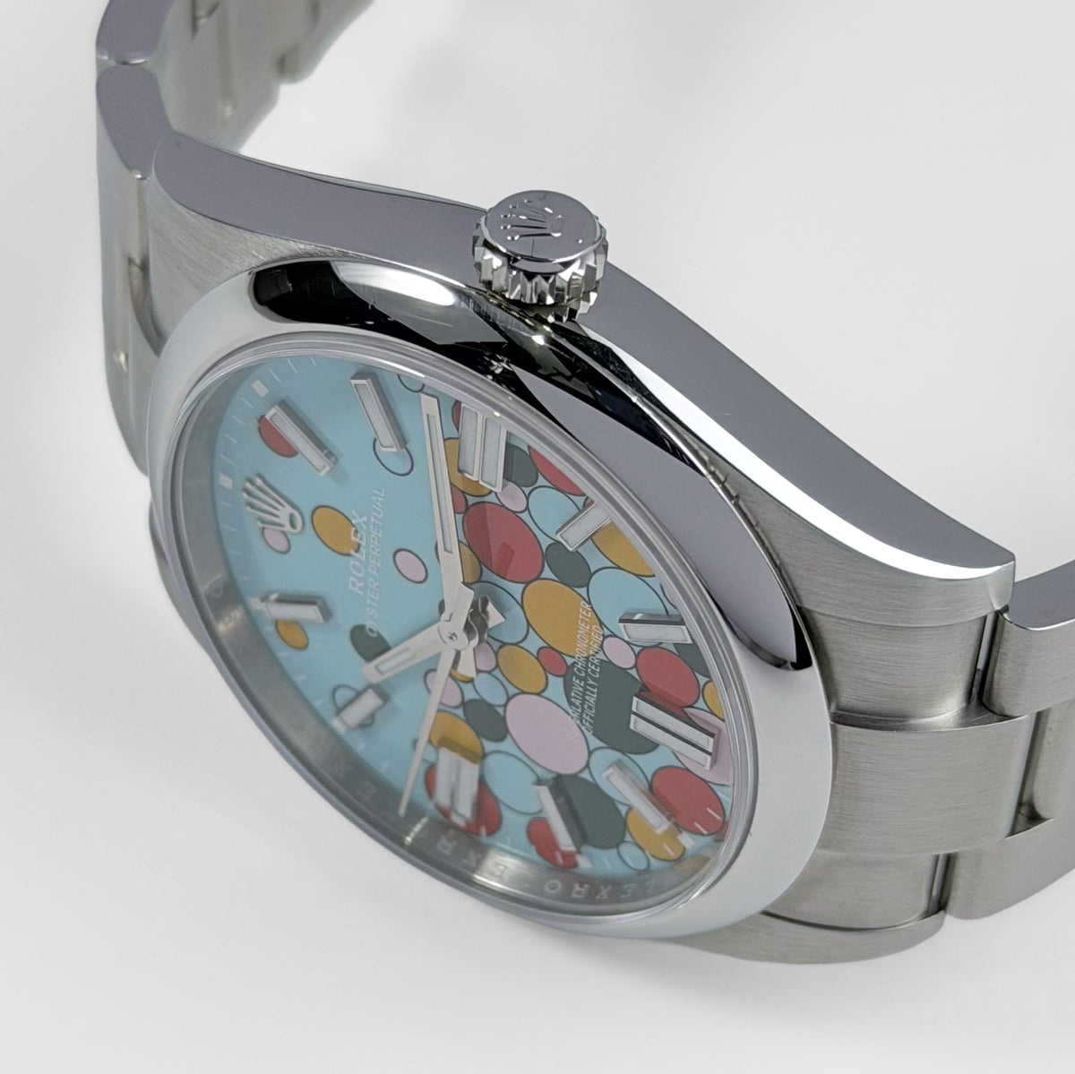 Rolex Oyster Perpetual 41 124300 Stainless Steel 'Celebration Motif' Dial (2024)