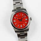 Rolex Oyster Perpetual 41 124300 Stainless Steel Coral Red Dial (2021)