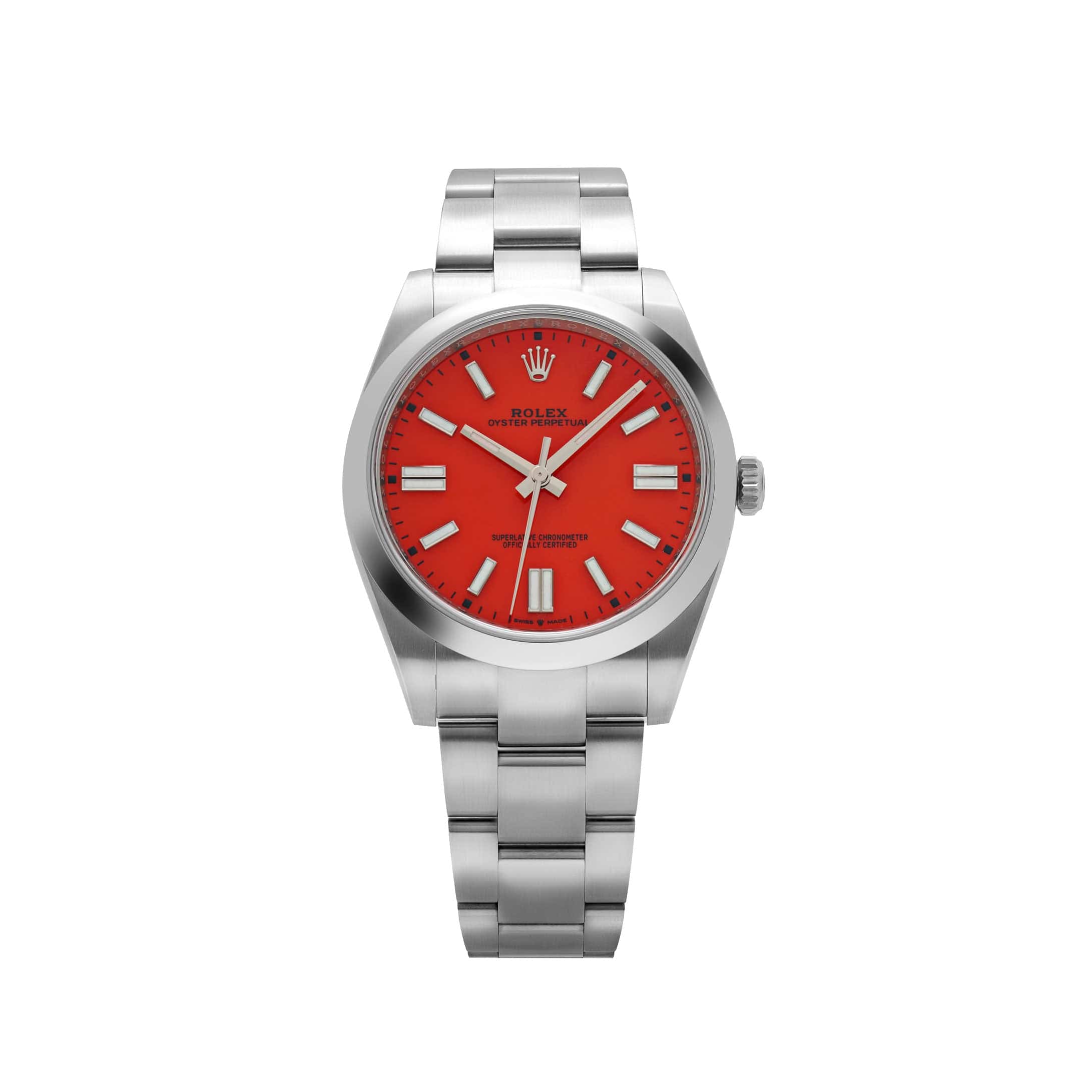 Rolex Oyster Perpetual 41 124300 Stainless Steel Red Dial